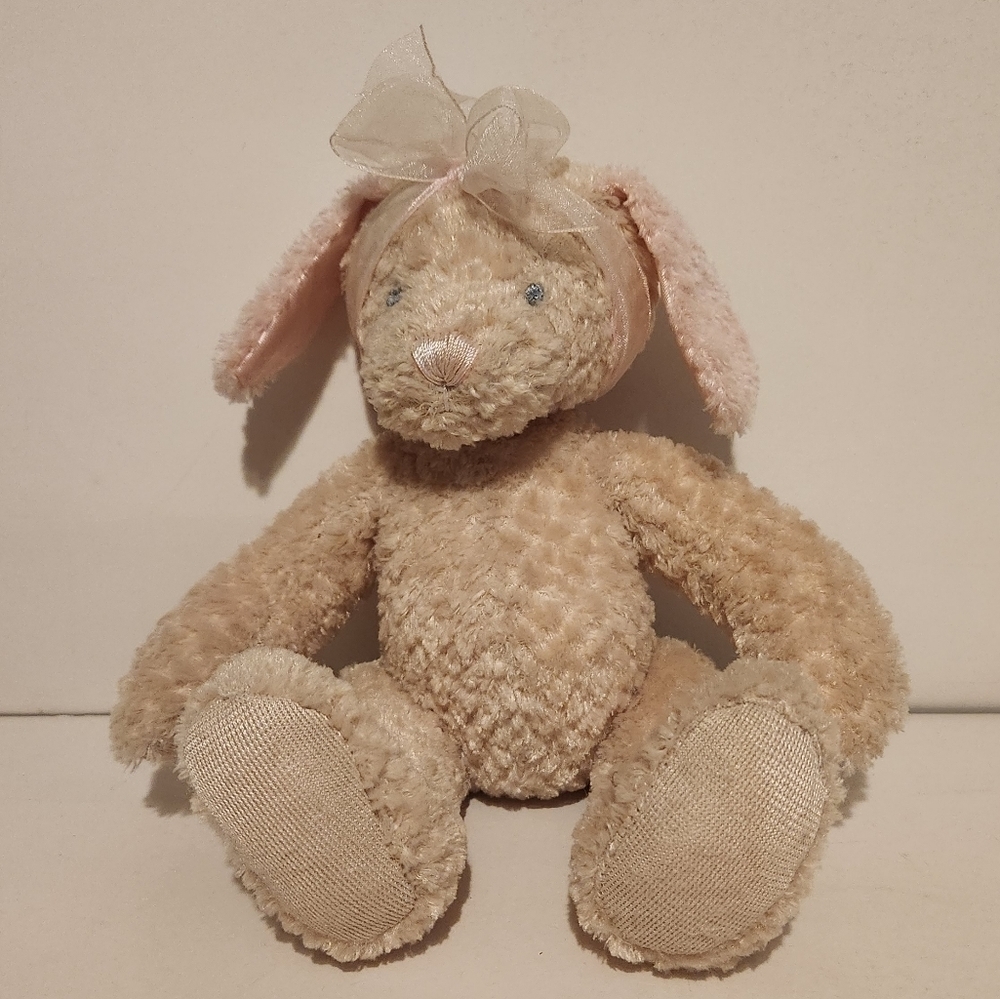 8” First & Main Softstuff Beige and Pink Bunny Plush Stuffed Animal